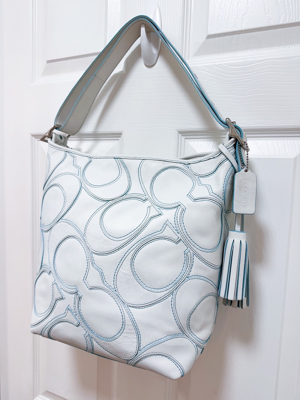 Coach Legacy Omotesando Flagship Duffle White Leather Patchwork Crossbody 23421 - Picture 4 of 16